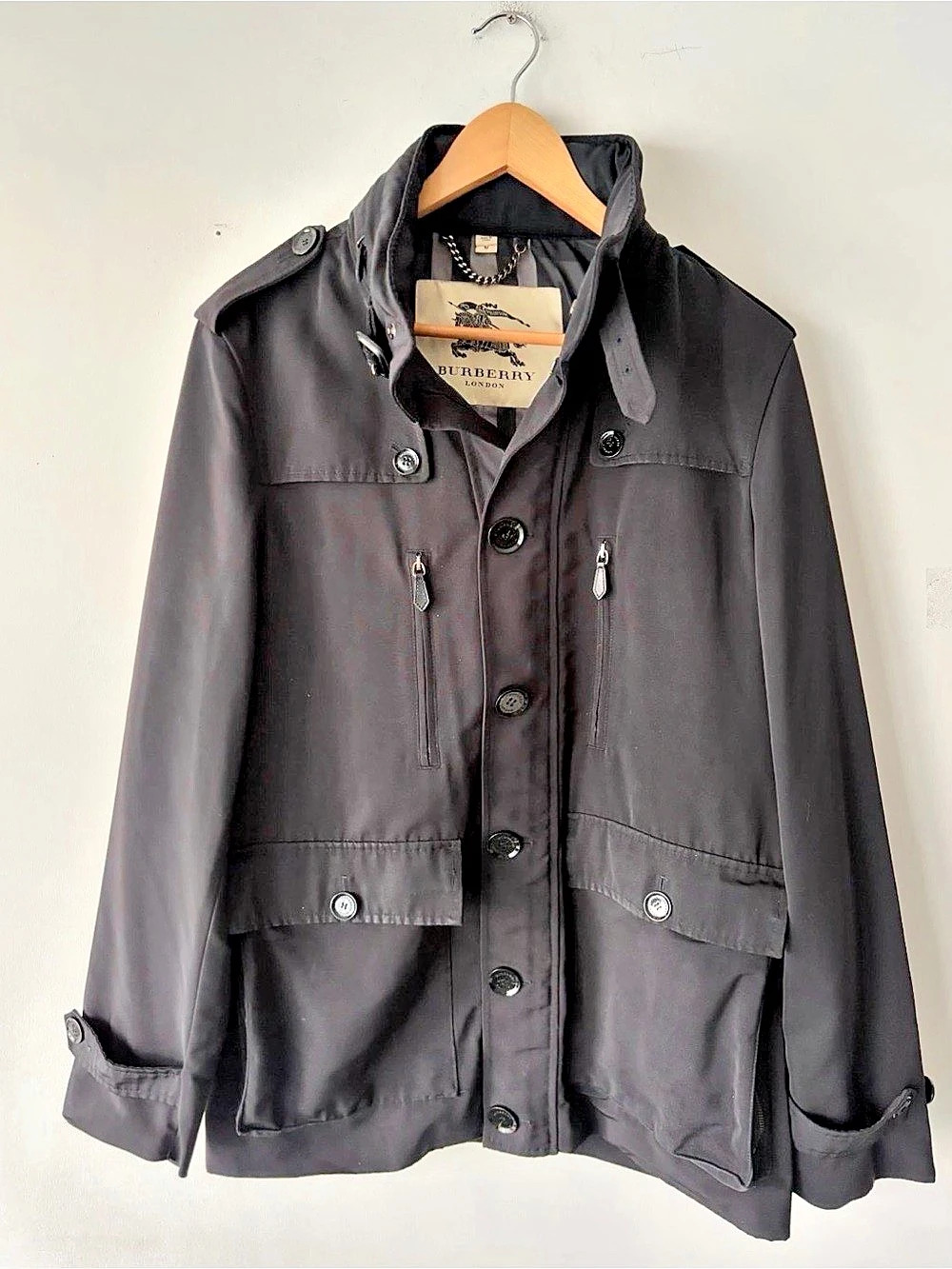 Burberry London Mens Black Utility Jacket Size M